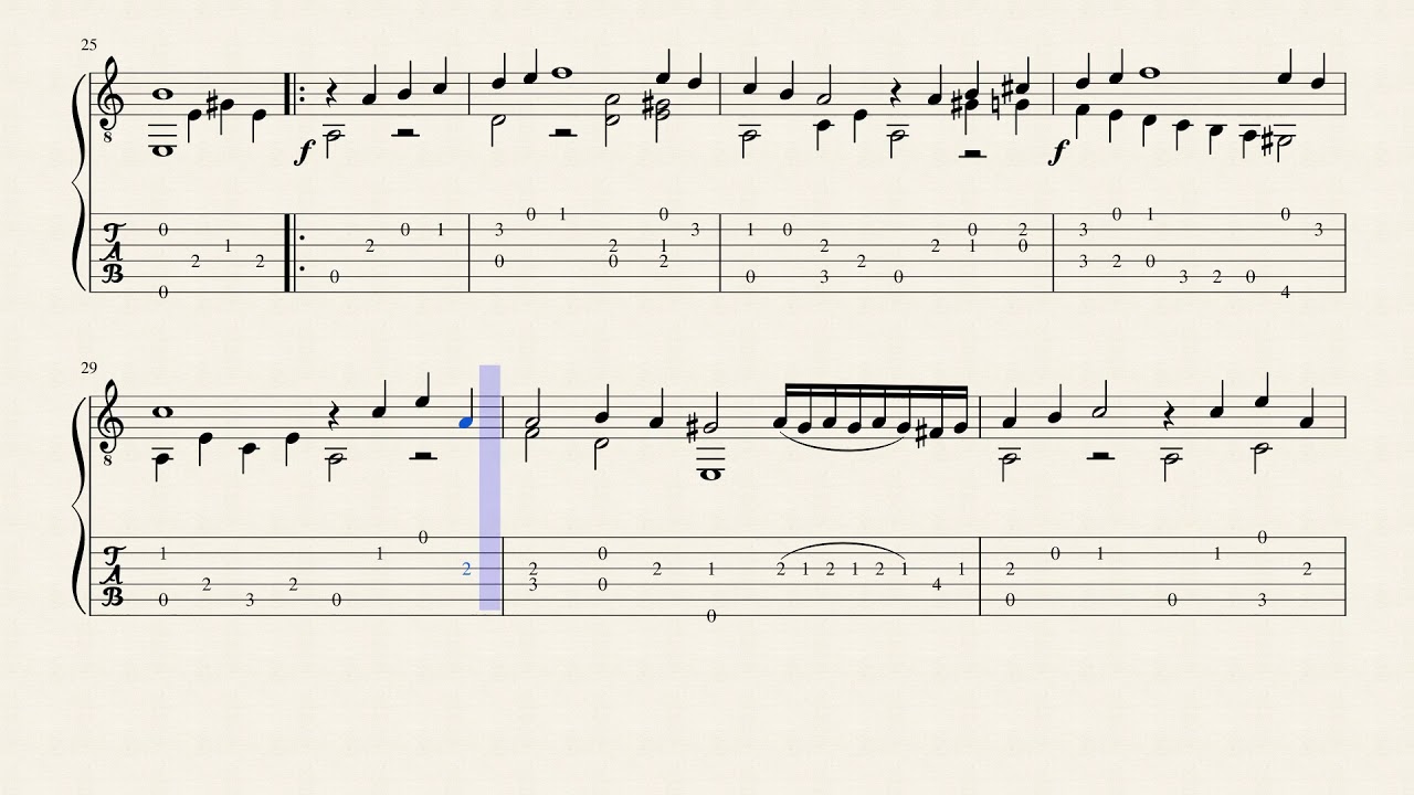 La Romanesca - Napoléon Coste (1805 - 1883) - Tablature