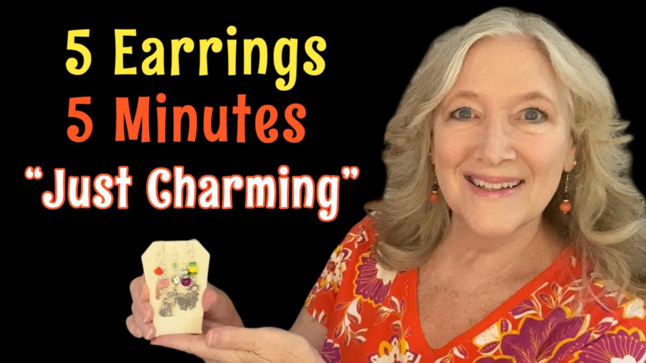 Make 5 EARRINGS 5 MINUTE Upcycled CHARM Beaded Earrings | Beginner Jewelry Making DIY