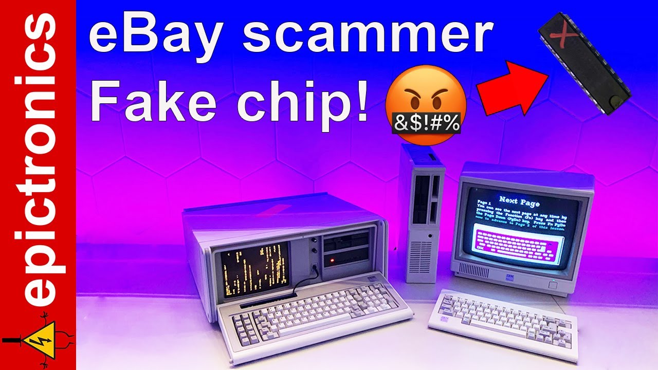 Scammed on eBay. Fake chip. IBM 5155 Portable and PCjr repair
