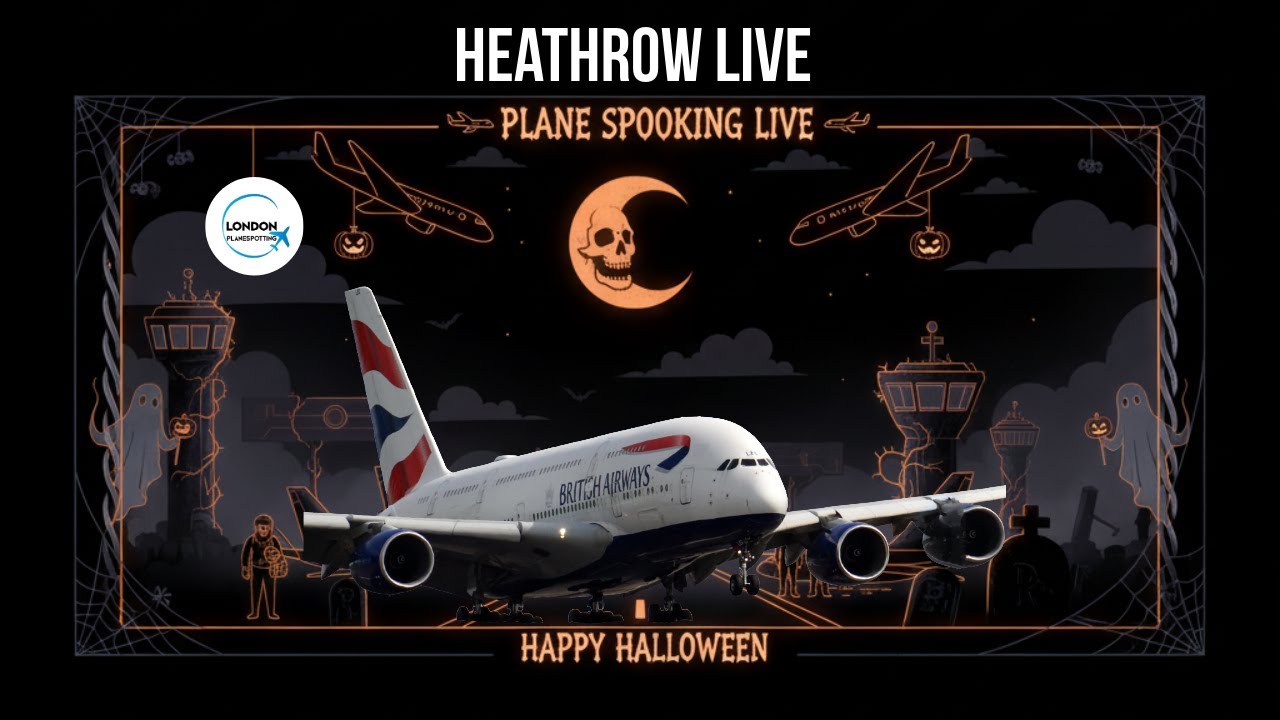 #Heathrow #Airport #Halloween Special - LIVE  -  Plane Spotting