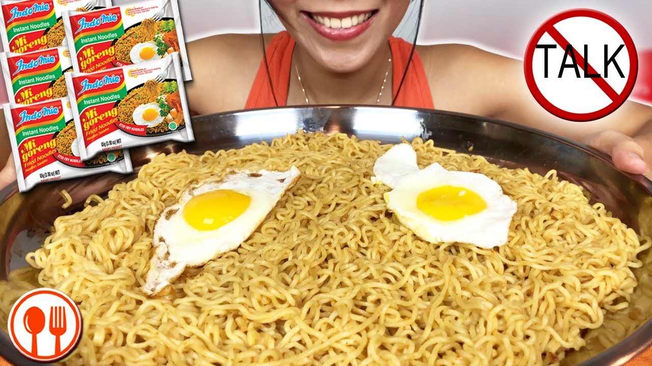 ASMR Indomie Mi Goreng 5 packs (Eating with hands) | LaniEats ASMR