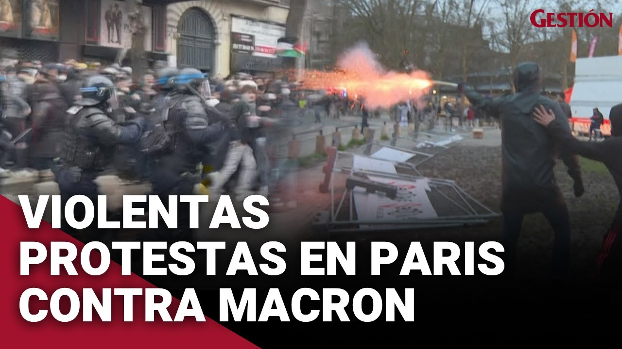 FRANCIA: PROTESTAS fuera de control en PARIS contra el cambio del sistema de pensiones de MACRON