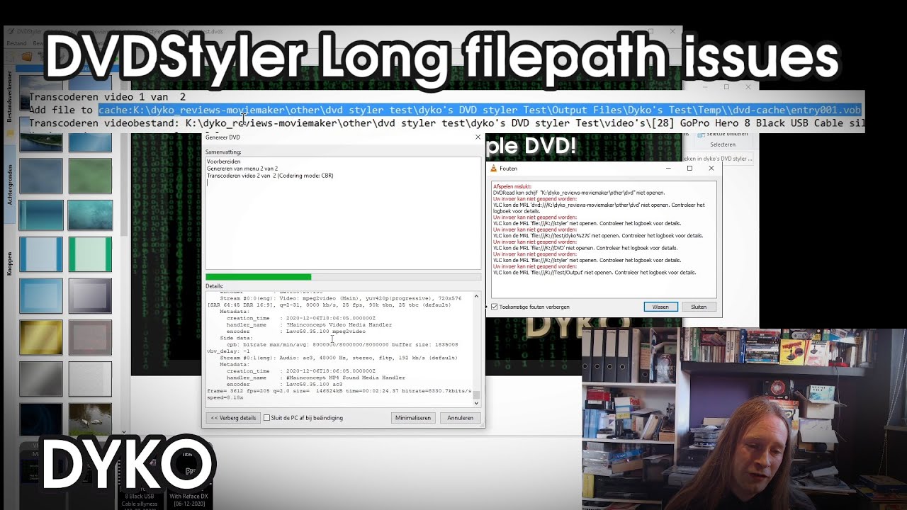 Software bugs: DVDStyler long filepath issues on Windows
