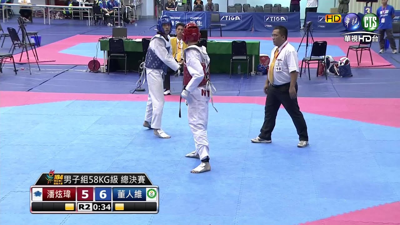 0504【104年全國大專運動會】跆拳道：男子組58KG級 總決賽
