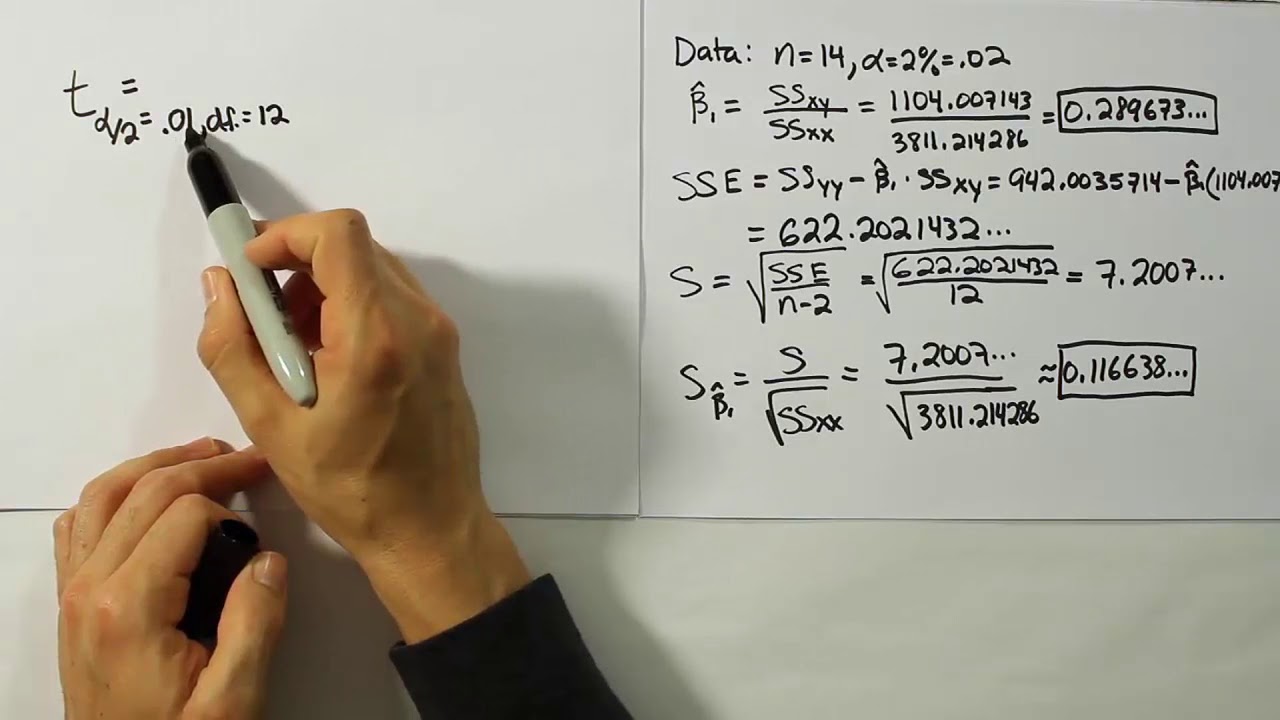 Constructing a Confidence Interval for the Slope of a Regression Line, problem 3