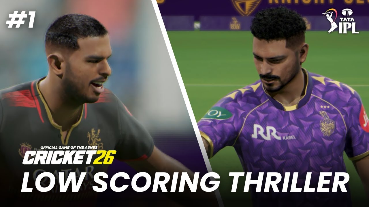 First IPL Match in Cricket 26! RCB vs KKR Low-Scoring Thriller | Nail-Biting Finish! #1
