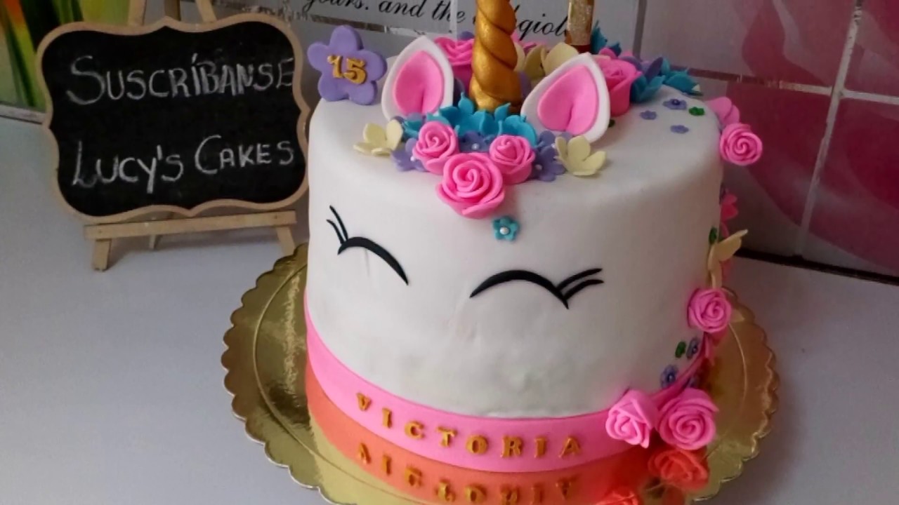 Cómo decorar torta de 15 años de unicornio/ Lucy´s Cakes