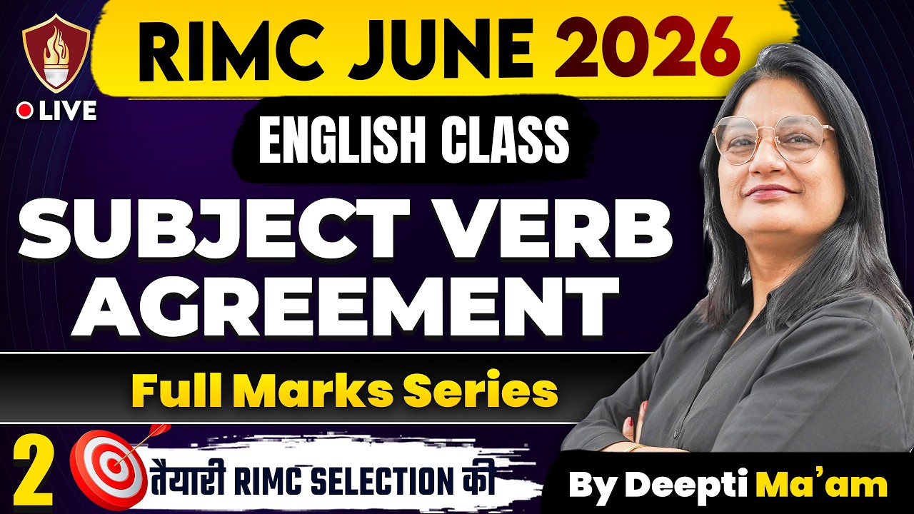 Master Subject-Verb Agreement by Deepti Ma’am | RIMC June 2026 English Preparation ✍️