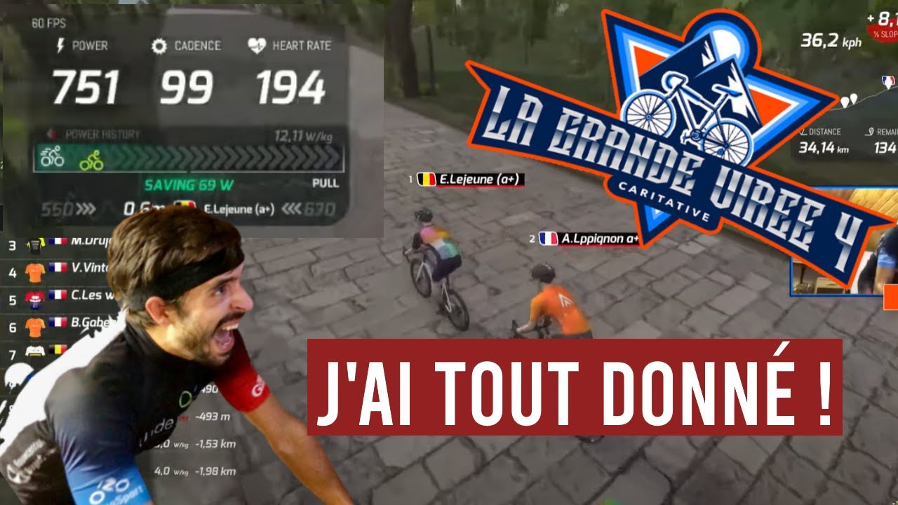 JE GAGNE AU SPRINT AU BOUT DU SUSPENSE LA GRANDE VIRÉE 4 ! TRIATHLETE VS CYCLISTES, GROS WATTS !!!