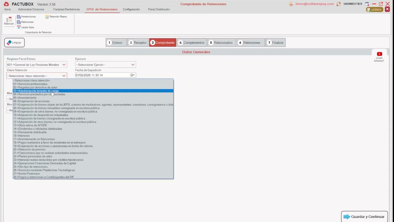 Emitir un CFDI de Retenciones e Información de Pagos en Factubox | Paso a Paso