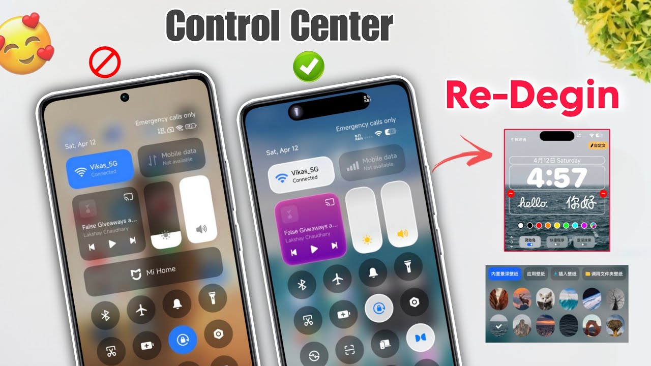 Change HyperOS 2.0 Control Centre 🚀 Dynamic Island & Customisation Add ON 🔥 HyperOS 2 Control Centre