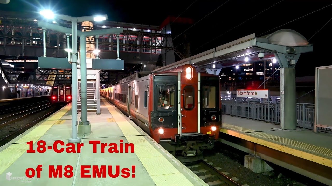 18-Car Metro-North M8 EMU Equipment Move @ Stamford