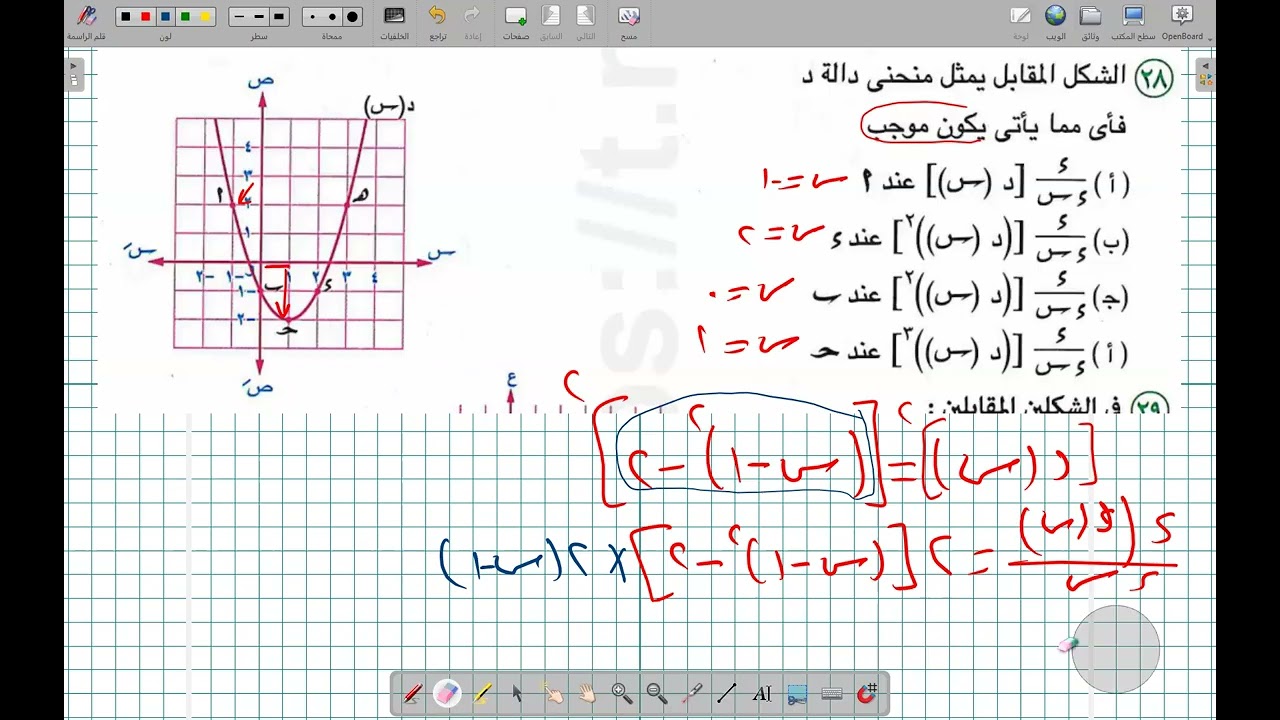 تمارين على مشتقة دالة الدالة قاعدة السلسلة  2 ث 1
