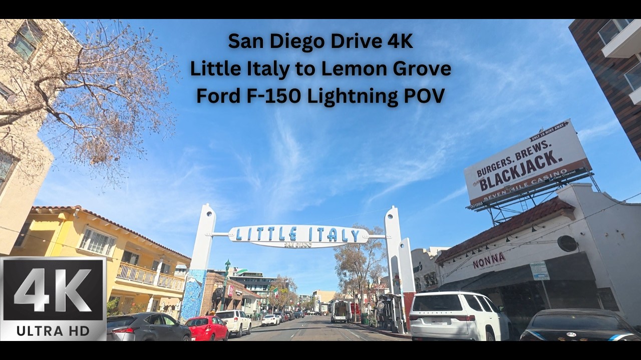 San Diego Drive 4K | Little Italy to Lemon Grove | Ford F-150 Lightning POV