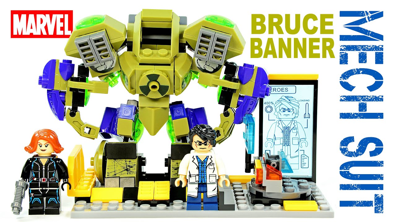 LEGO Hulk Bruce Banner Gamma Mech Suit Tony Stark's Lab KnockOff Set Review