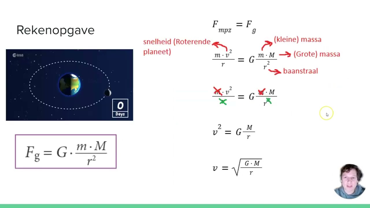 Middelpuntzoekende Kracht = Gravitatiekracht: HAVO & VWO eindexamen