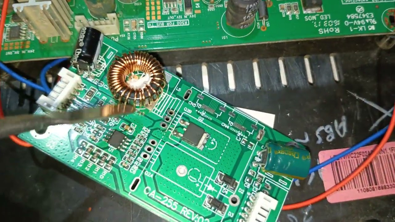 LCD TV backlight problem Videocon 22 inch C22F02TP universal driver CA -255 rev 2 installation