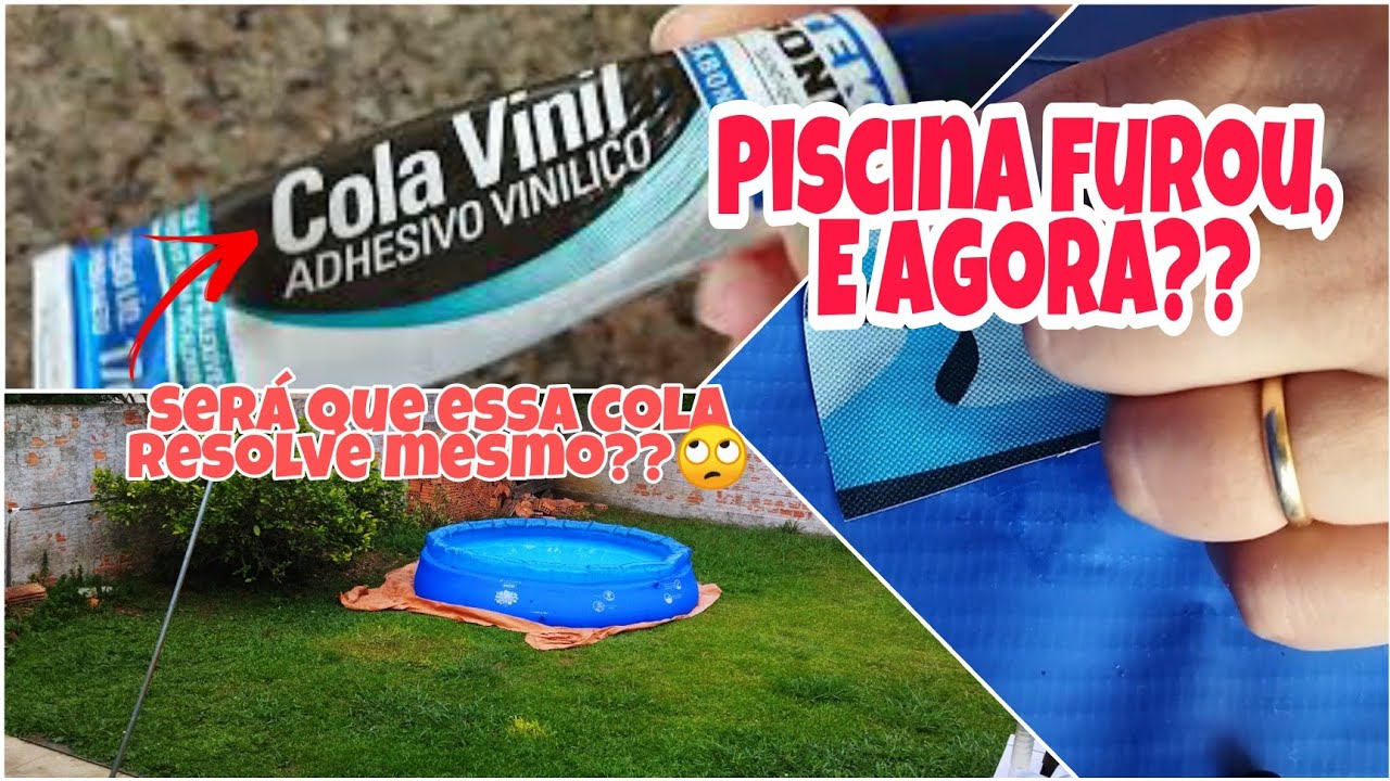 Piscina furada, e agora?? Como consertar piscina plástica. Piscina Mor 4.600 litros.