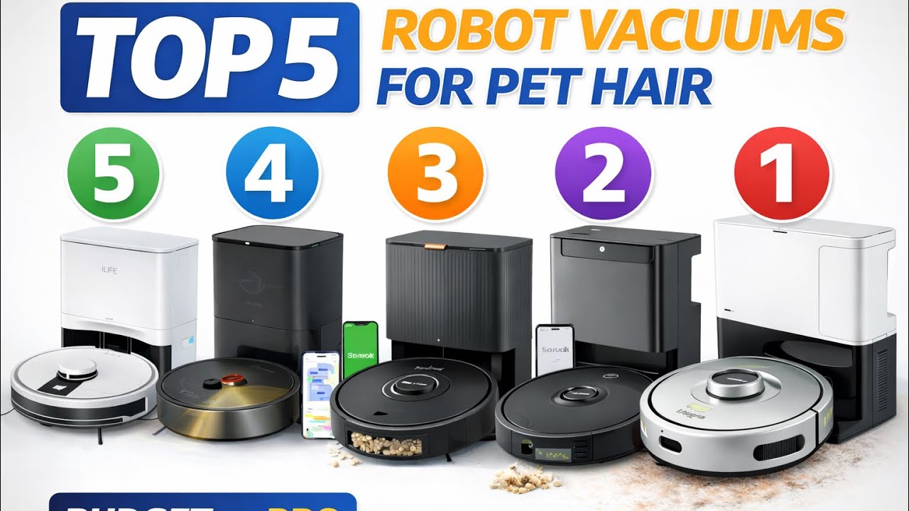 TOP 5 Robot Vacuums for Pet Hair (Self-Emptying) | Budget → PRO | Amazon