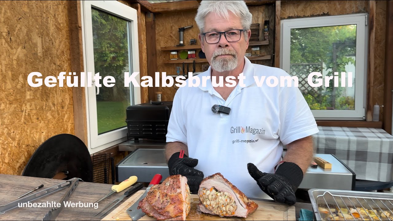 Gefüllte Kalbsbrust grillen – Bayerischer Style mit Brezn & Leberkasbrät