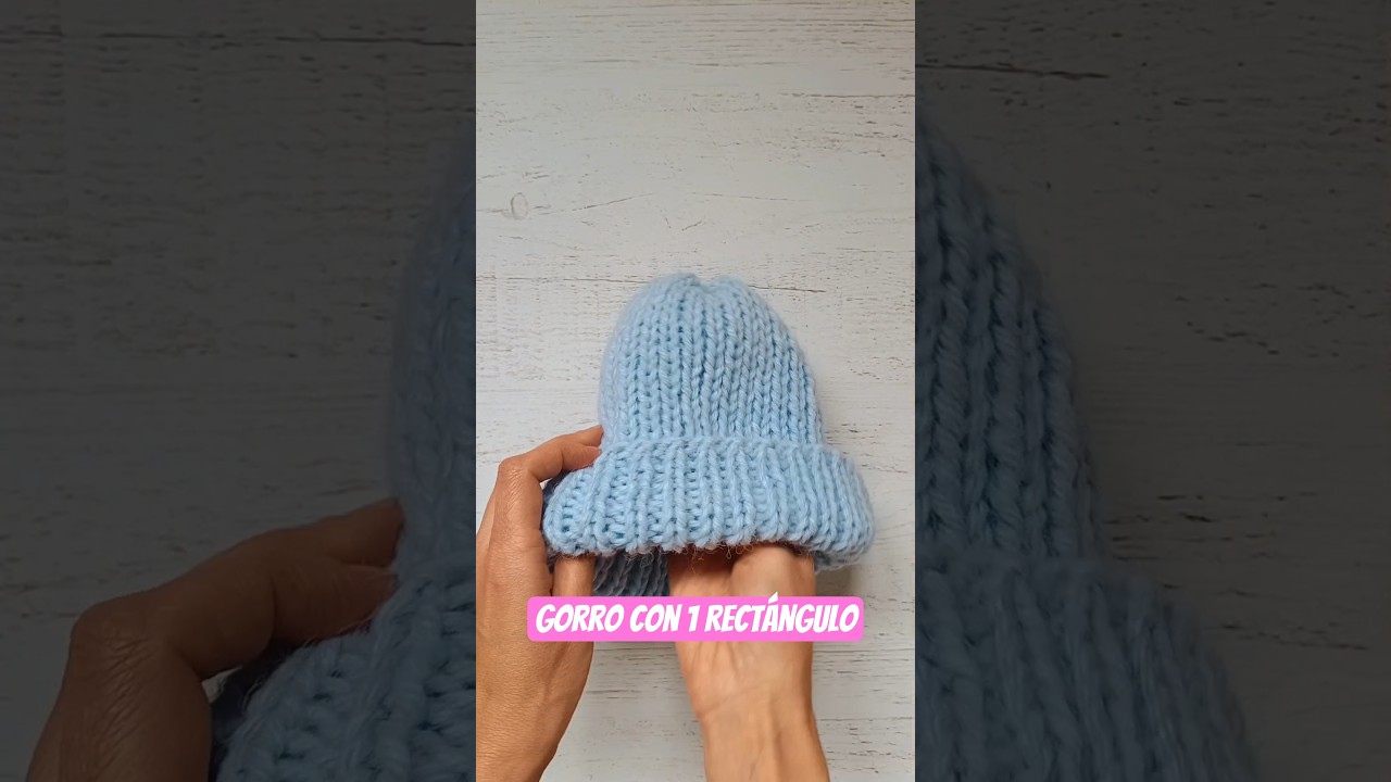 El gorro en dos agujas m&aacute;s F&Aacute;CIL del mundo! Tutorial gratis paso a paso 2 en 1 🔥 #tricot #dosagujas