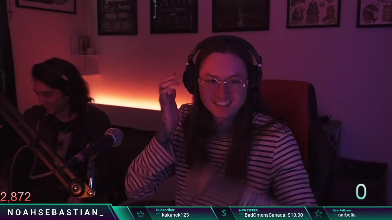 Noah Sebastian (Bad Omens) | Playing VISAGE & Fall Guys with Nick | FULL Twitch Stream (2020-09-02)