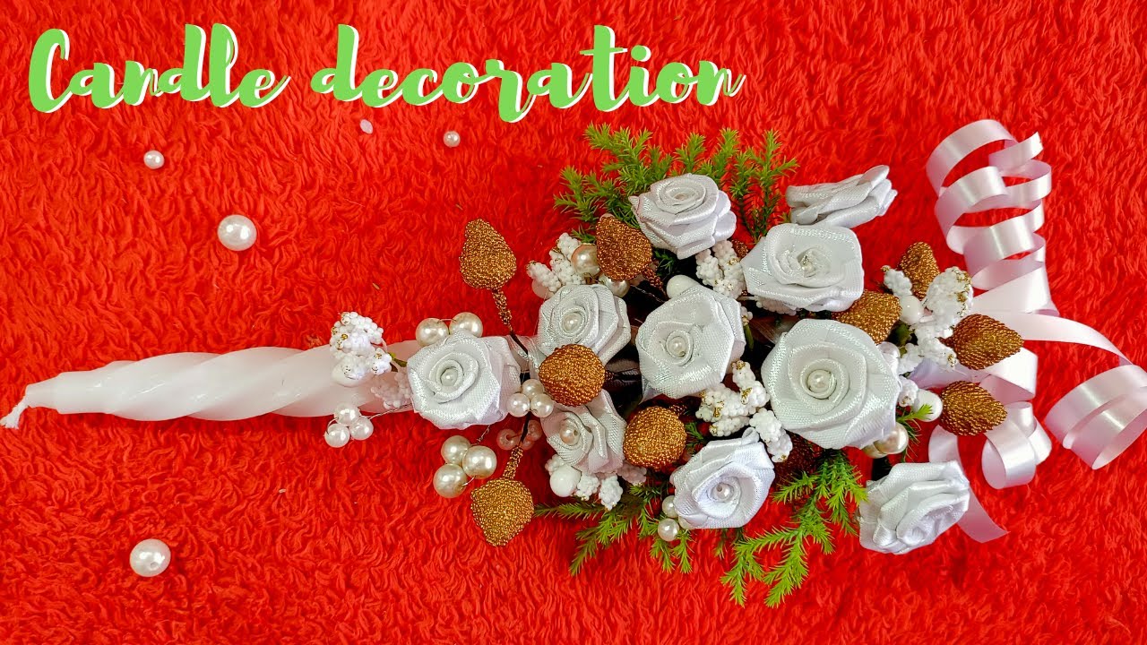 Holy Communion candle decoration | Candle bouquet | Baptism candle decoration | Ceremony candle