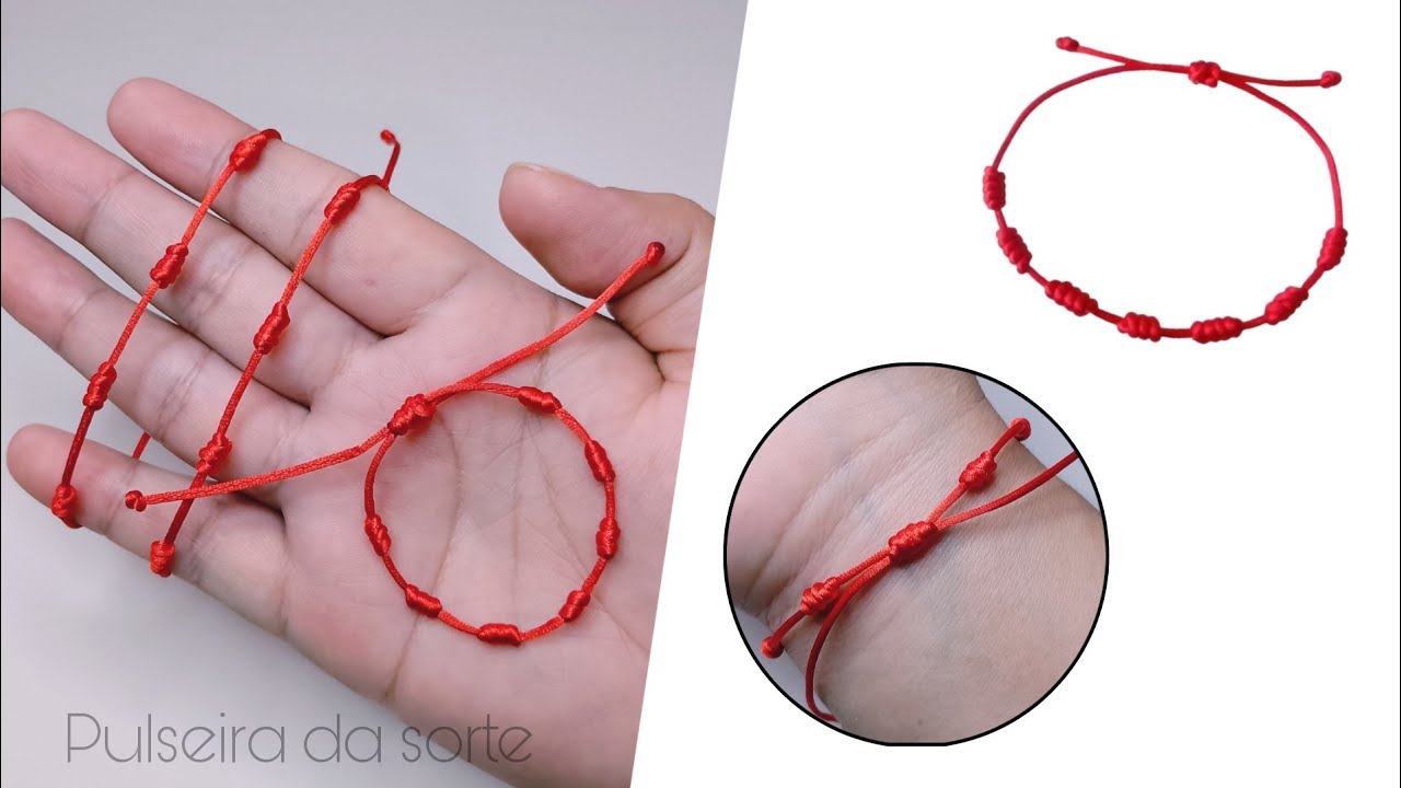 Pulseira da sorte 7 nós/pulseira de regulagem/pulseira kabbalah.
