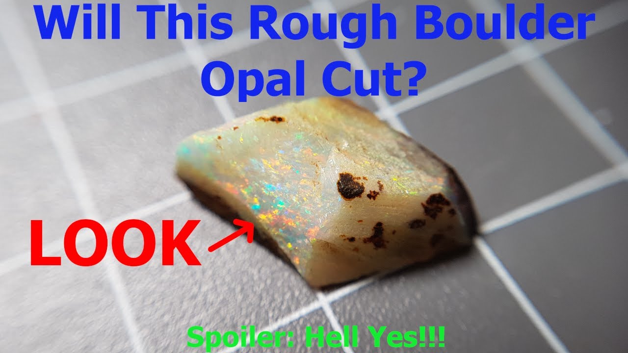 Boulder Opal Dremel Cutting, Incredible Rough = Clean/Full Faced Gem (Nick Hoops Boulder Opal)