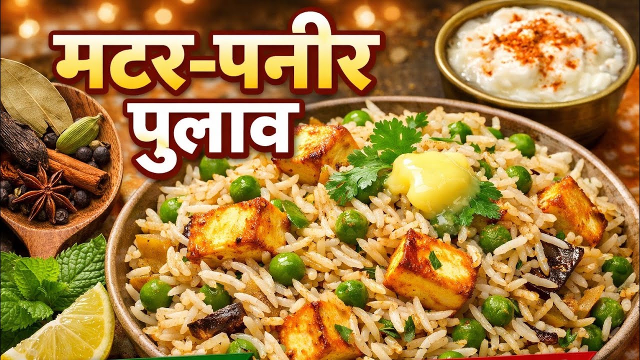 मटर पनीर पुलाव 😋 | आसान और स्वादिष्ट चावल की रेसिपी | Matar Paneer Pulao