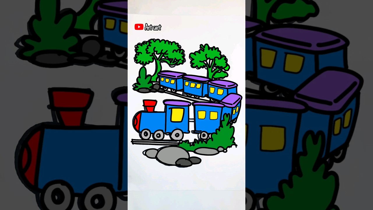 how to draw easy train #shorts #kids #kidslearning #kidsdrawing