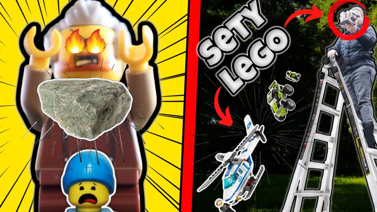 ZMIAŻDŻYŁEM LEGO PŁYTĄ CHODNIKOWĄ. RZUCANIE Lego z WYSOKOŚCI