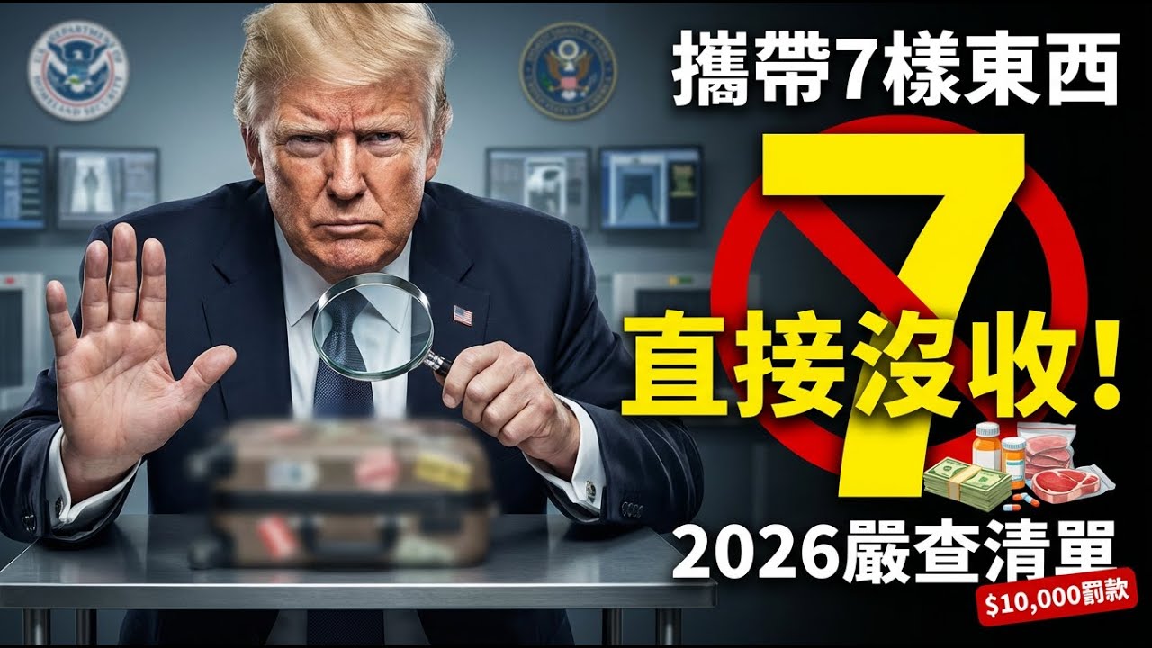 携带这7样东西，海关直接没收+罚款$50,000！（2026严查清单）