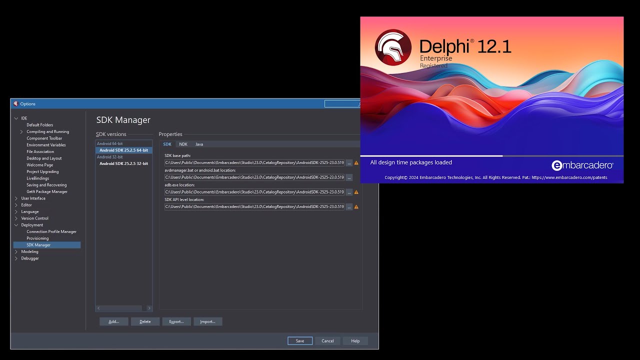 Delphi 12.1 Android SDK Fix 問題修復
