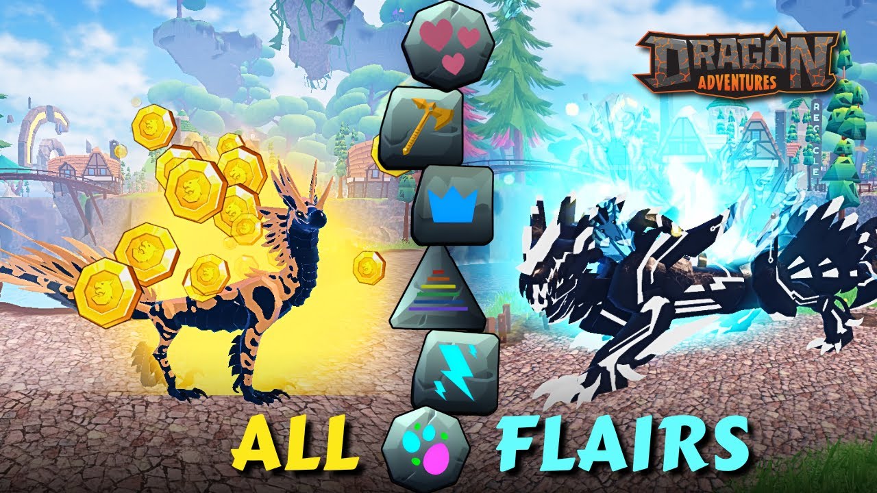 ALL FLAIRS in Dragon Adventures - Just try it and your dragon will look unique!