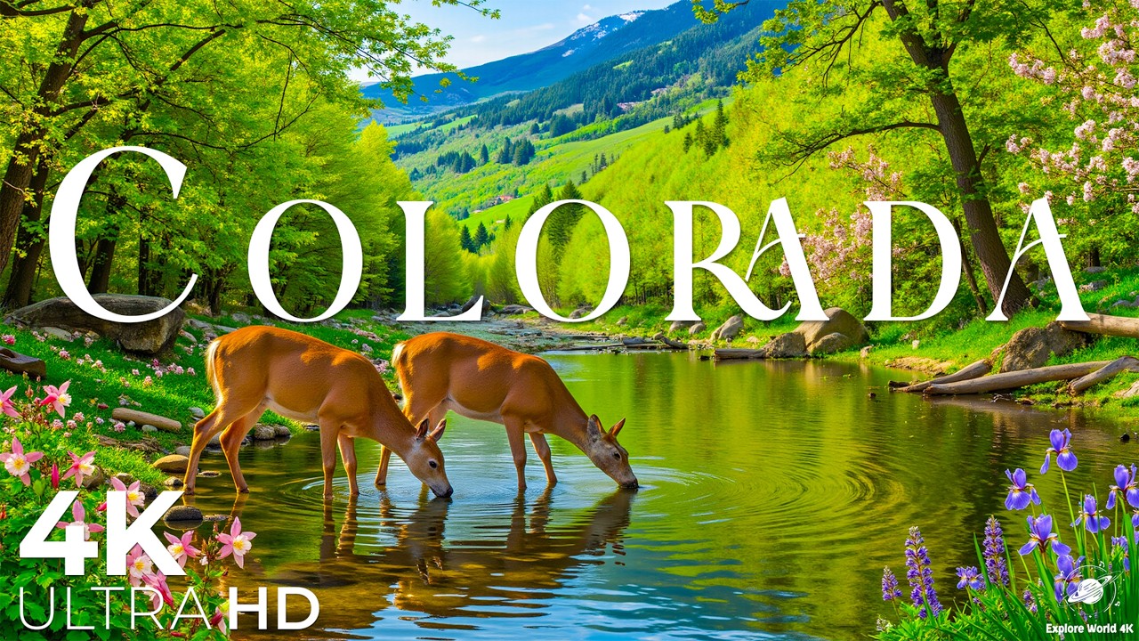 Колорадо 4K | Весна в Скалистых горах, долины, покрытые цветами, и ясный голубой горизонт