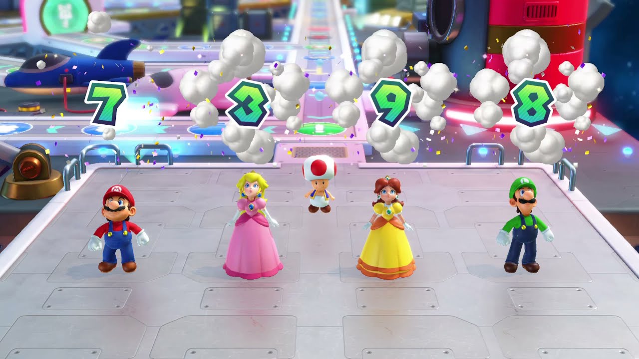 Mario Party Superstars Space Land Mario Vs Peach Vs Daisy Vs Luigi