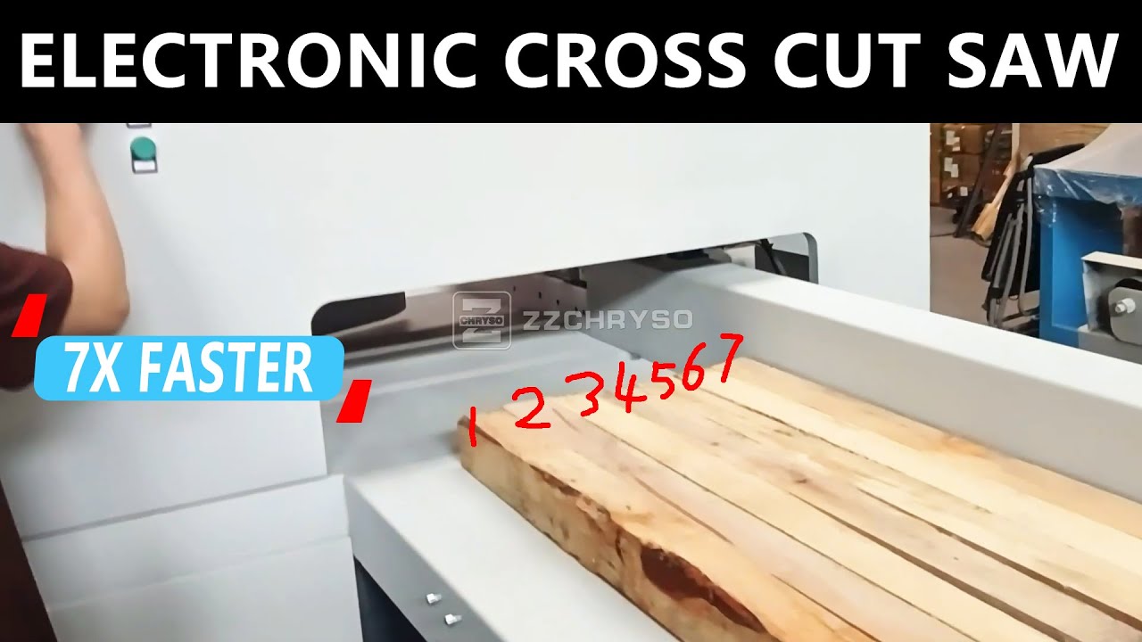 Electronic Cross Cut Saw Machine For Cutting 7 Strips in One Pass!