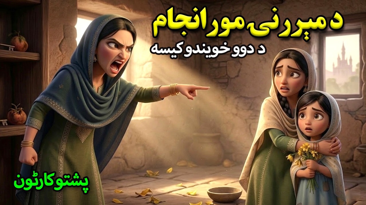 A Stepmother & The Two Sisters | د مېررنۍ مورانجام | Pashto Cartoon Story
