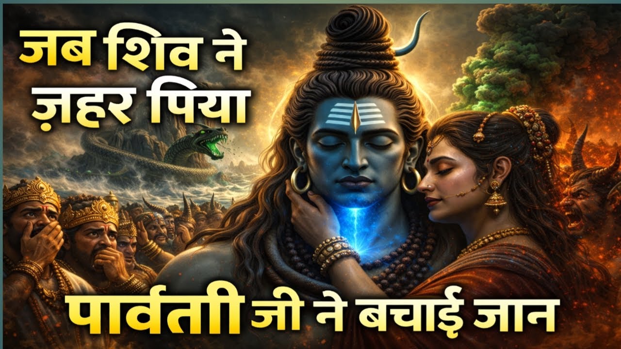 “नीलकंठ की महाकथा: जब शिव ने ज़हर पीकर सृष्टि बचाई” #ai #bhakti #katha 