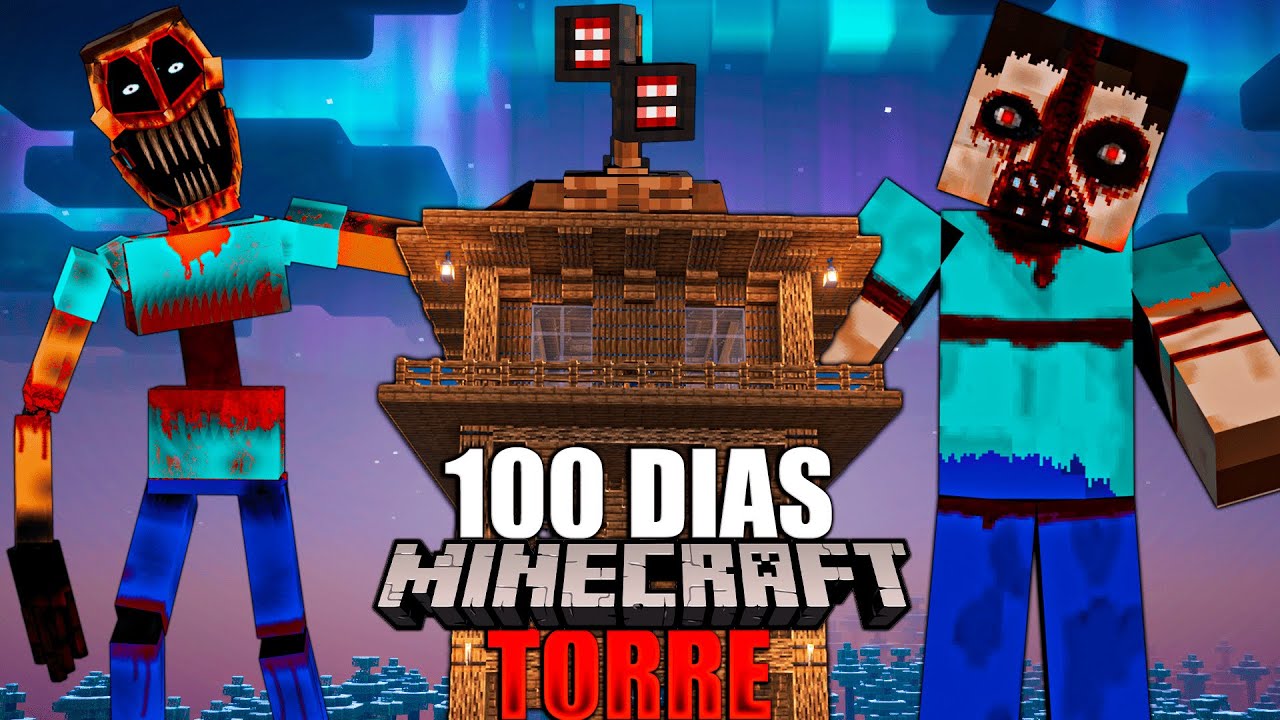 Sobreviv&iacute; 100 D&iacute;as en una TORRE con MODS de TERROR en Minecraft...
