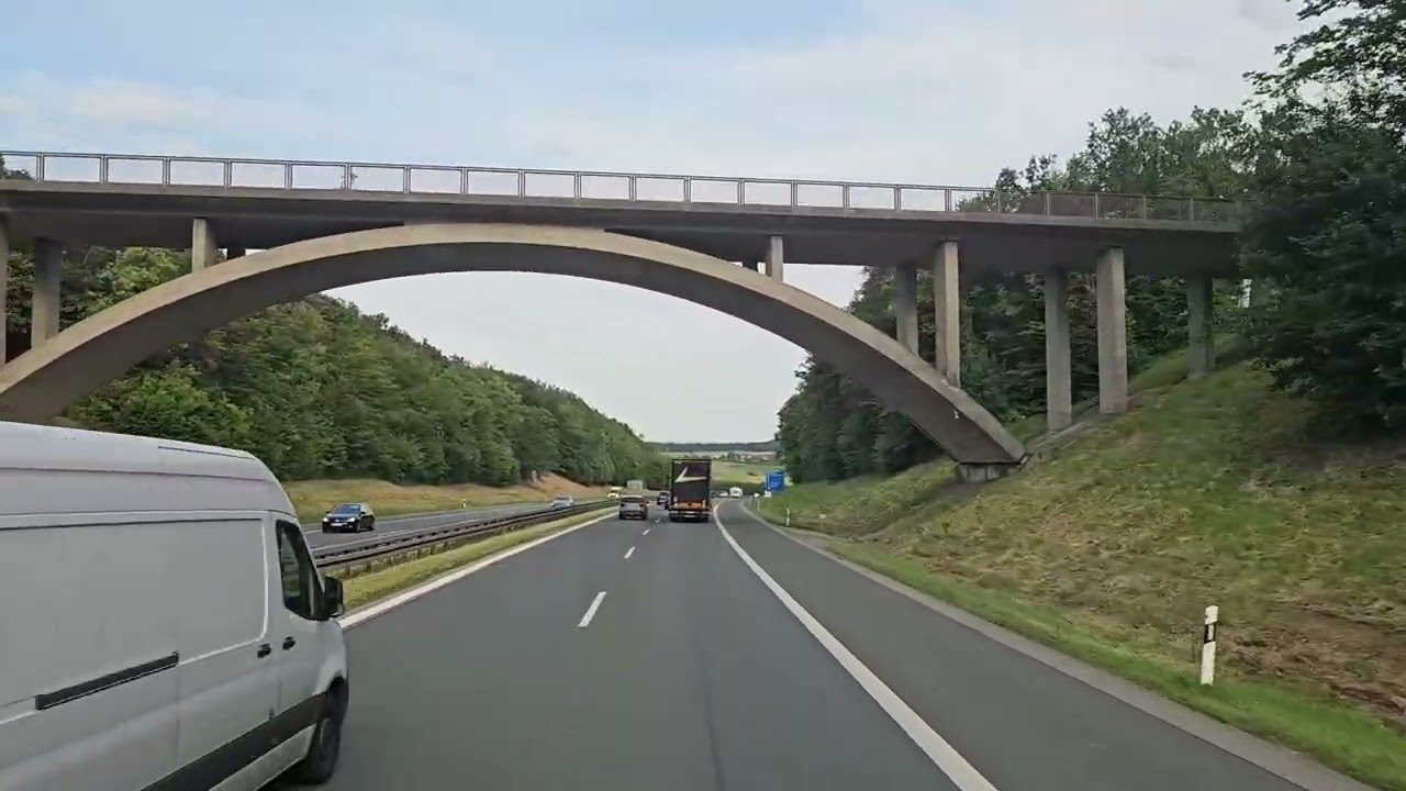 274 4K POV Real Truck Driving MAN TGX 520 Germany Stadtallendorf to Nurnberg part 2