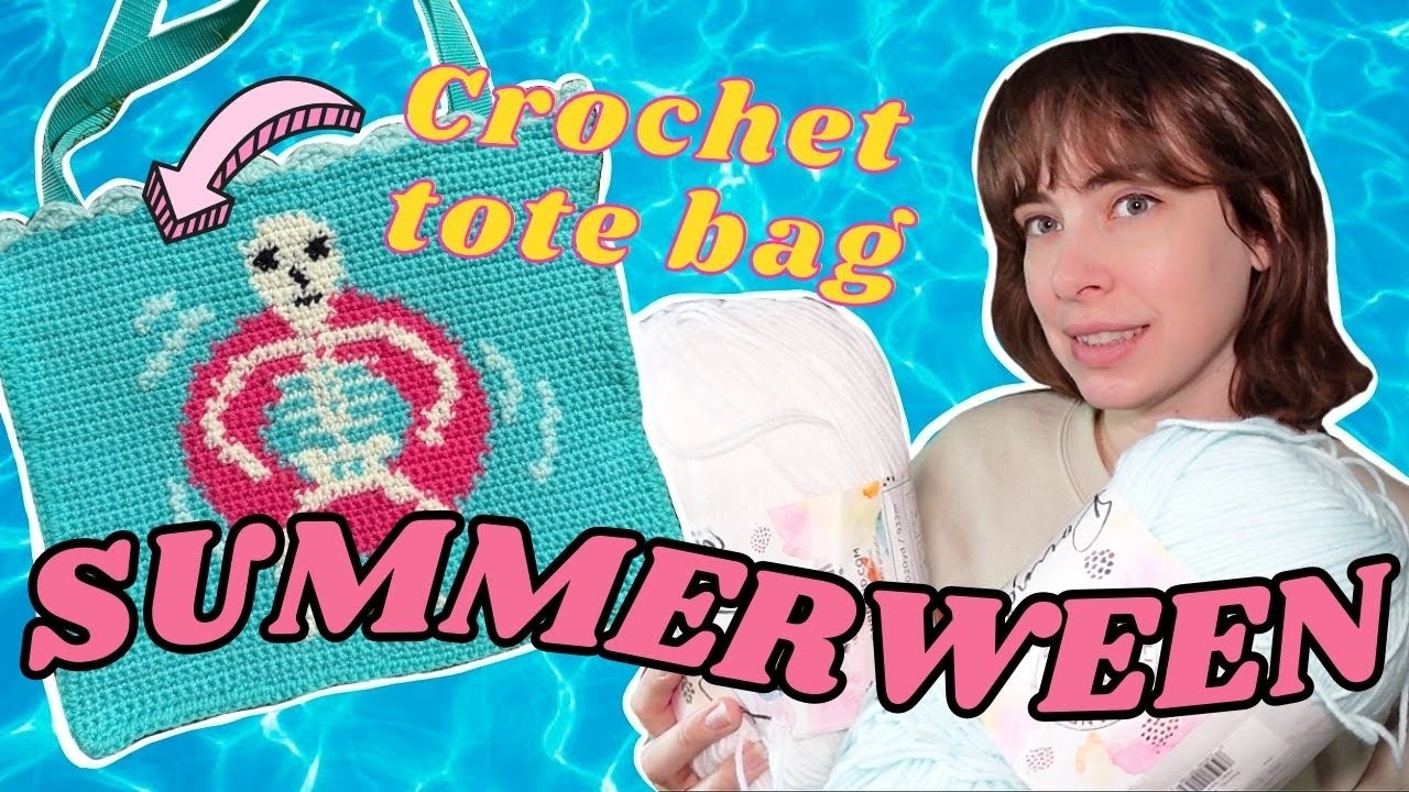 making a SUMMERWEEN tapestry CROCHET tote bag 🎃☀️