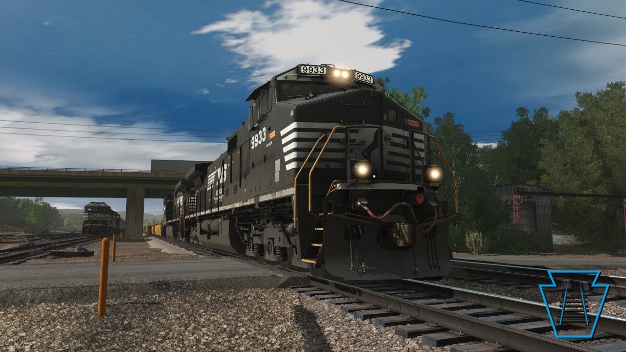 Trainz 22: Norfolk Southern Cab Ride Pulling Intermodal Train in Coal Country
