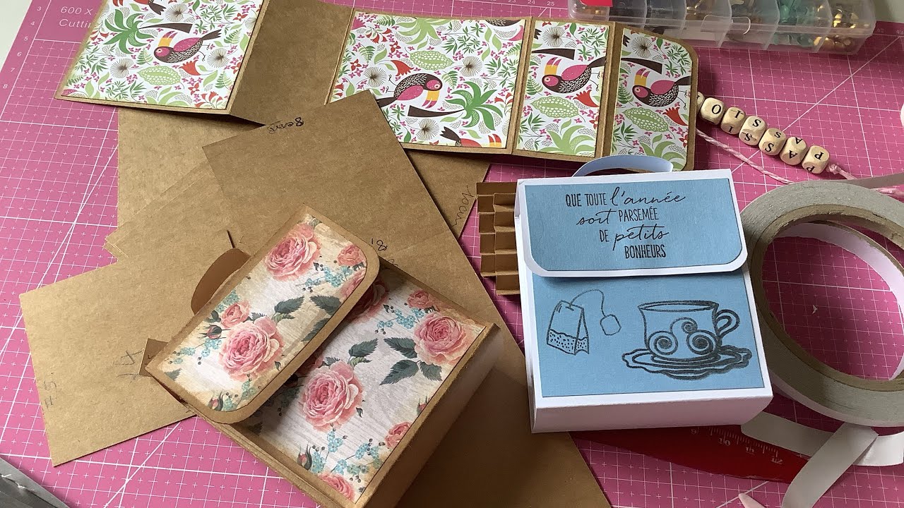 #Tuto petite boîte à thé 1/2        D’ après le modèle de Sandrine (FleureScrap17)