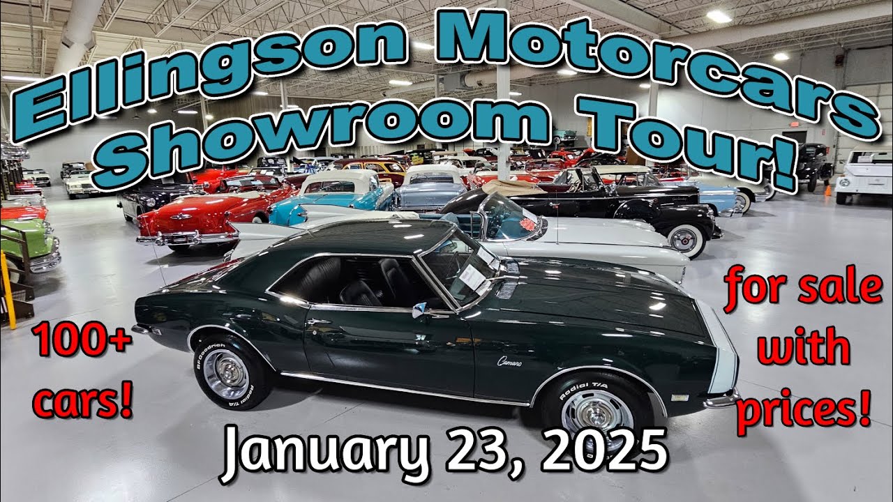 CLASSIC CARS FOR SALE !! Ellingson Motorcars Showroom Tour January 23, 2025 - lot walk - muscle cars