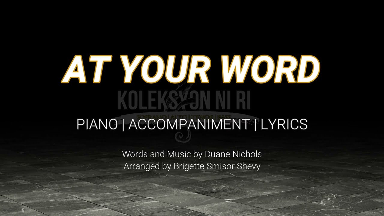 At Your Word | Piano | Accompaniment | Lyrics
