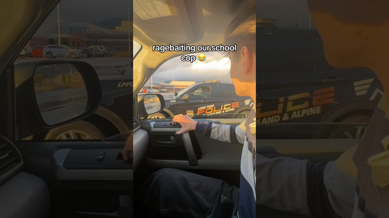 Ragebaiting our school cop 😂 