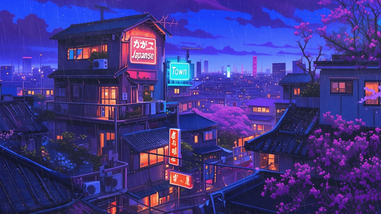 Rainy Evening Japan 🌧️ Lofi Hip Hop Beats | 80s & 1990 | The Japanese Town