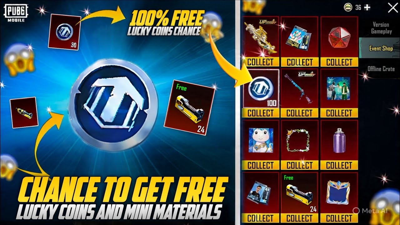 😱 Free Lucky Coins For Everyone | Don’t Forget Chance Free Mini Materials And Outfits | PUBGM